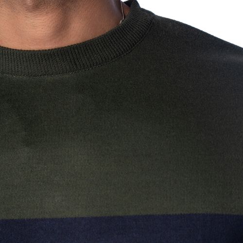 Suéter Masculino Balboa Listrado Gola Careca Marinho/Militar
