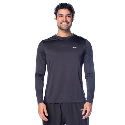 Camiseta Masculina Mizuno Nirvana Manga Longa Preto