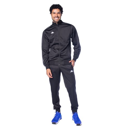 Agasalho Masculino Kappa Trilobal Quebec Preto/Chumbo