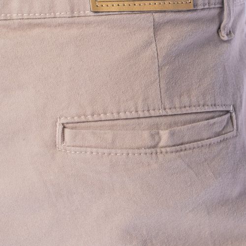 Calça Jeans Masculina HMO Sarja Ajustada Cintura Média Bege