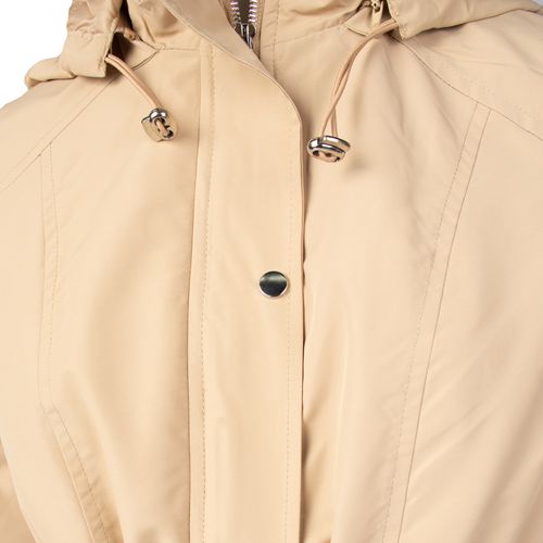 Jaqueta Parka Feminina Facinelli com capuz removível Bege