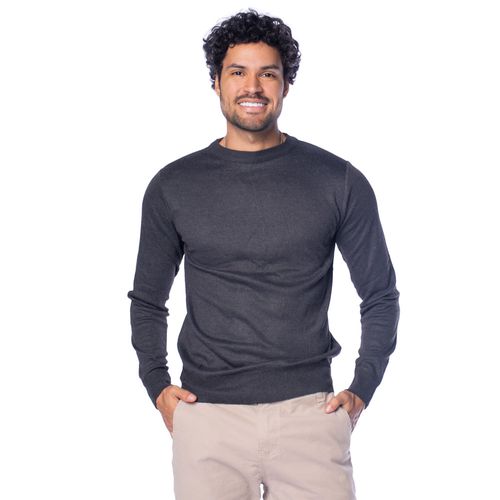 Suéter Masculino Sea Surf Liso Gola Careca Chumbo