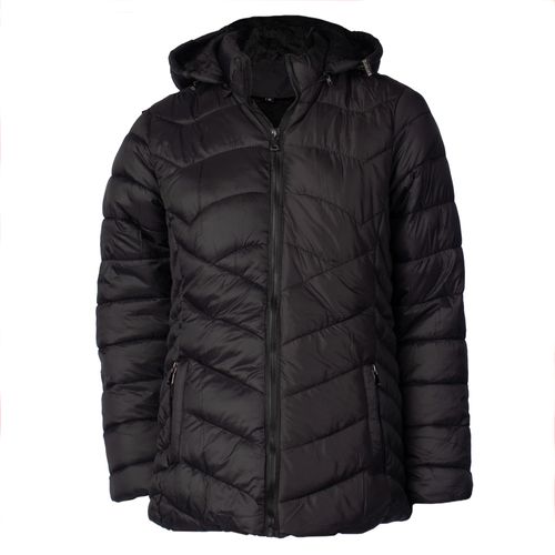 Jaqueta Feminina Facinelli Puffer Capuz Removível Preto