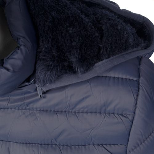 Jaqueta Puffer Feminina Eagle Rose Capuz Removível Azul
