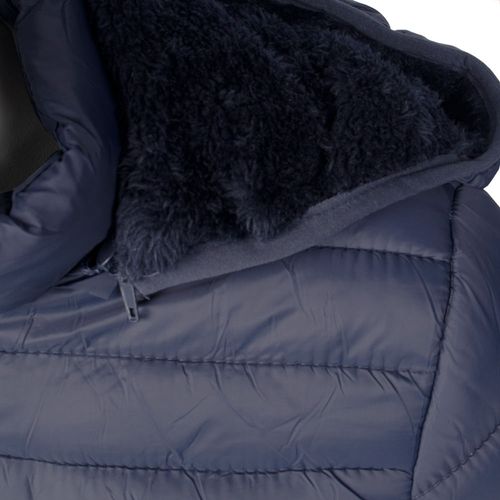Jaqueta Puffer Feminina Eagle Rose Capuz Removível Azul