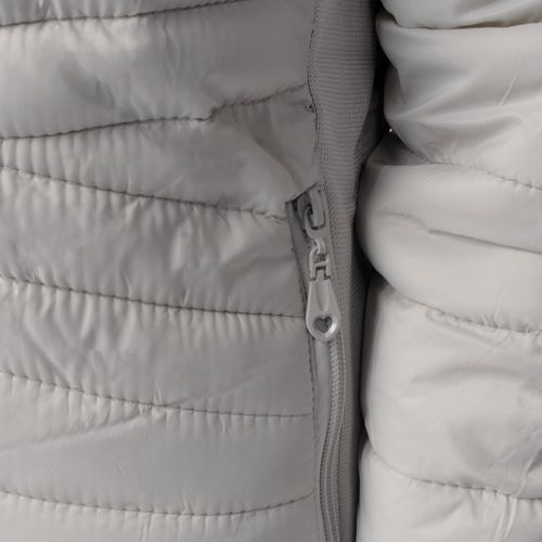 Jaqueta Puffer Feminina Eagle Rose Capuz Removível Cinza