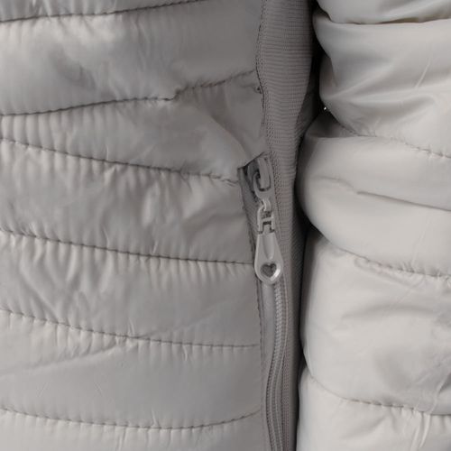 Jaqueta Puffer Feminina Eagle Rose Capuz Removível Cinza
