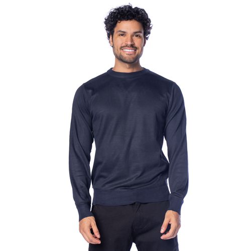 Suéter Masculino Sea Surf Liso Gola Careca Marinho