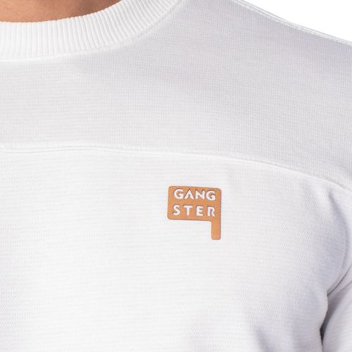 Camiseta Masculina Gangster Estampa Texturizada Branco