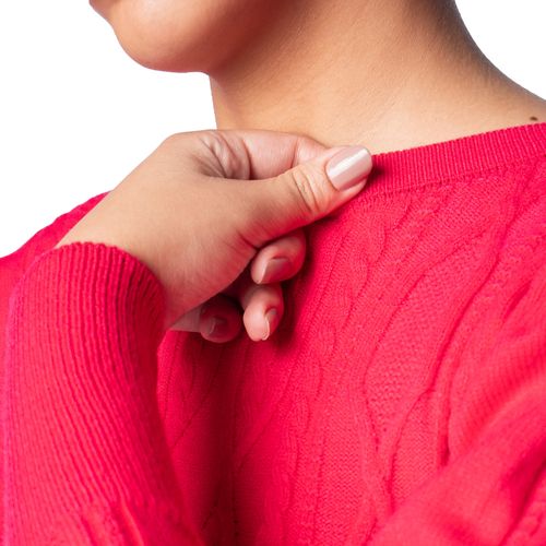 Blusa Feminina Oliveira Malhas Cropped Tricot Pink