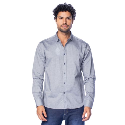 Camisa Masculina Dixie Manga Longa Azul