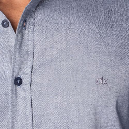 Camisa Masculina Dixie Manga Longa Azul
