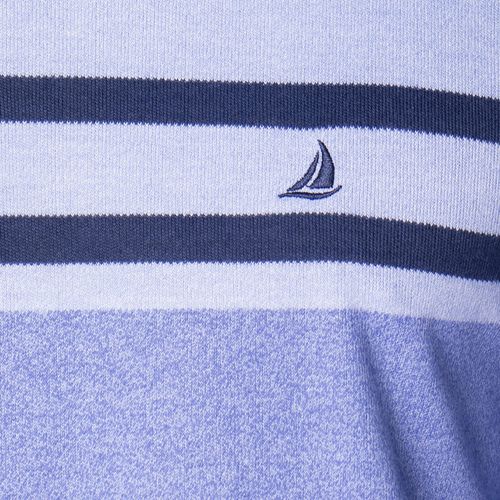Suéter Masculino John Sailor Listrado Gola Careca Azul