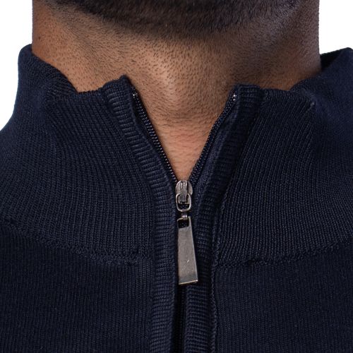 Suéter Masculino Sea Surf Tricot Gola Alta Zíper Marinho