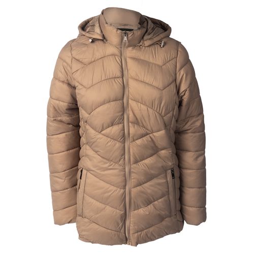 Jaqueta Feminina Facinelli Puffer Capuz Removível Caqui