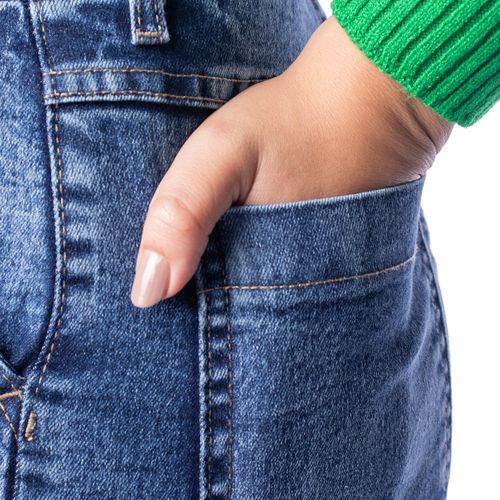 Calça Jeans Feminina Sawary Mom Azul