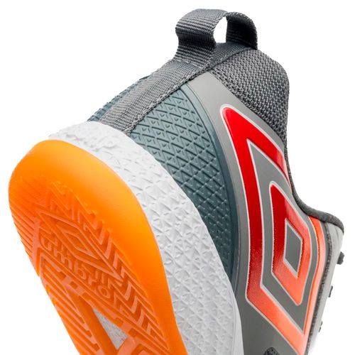 Chuteira Futsal Umbro Pro 5 Bump Club Cinza/Laranja