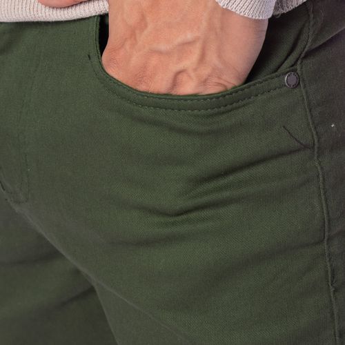 Calça Jeans Masculina Gangster Reta Verde Musgo