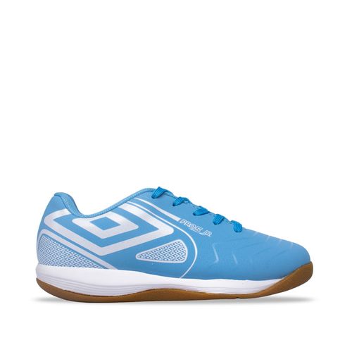 Chuteira Infantil Futsal Umbro Pro 5 Azul Claro/Branco