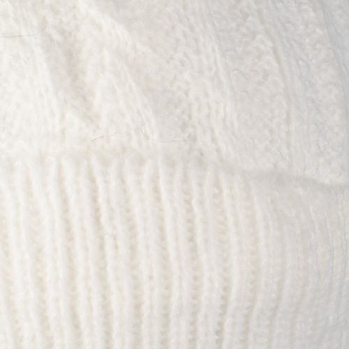 Touca Feminina Tricot Center Pompom Peluciado Branco