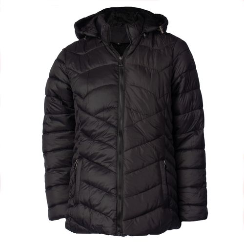 Jaqueta Feminina Facinelli Puffer Capuz Removível Preto