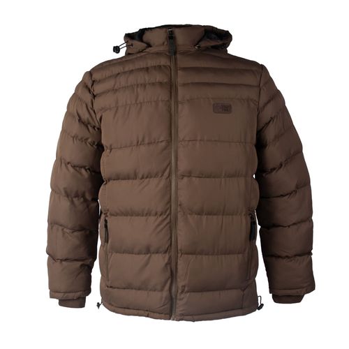 Jaqueta Masculina Gangster Puffer Capuz Removível Marrom