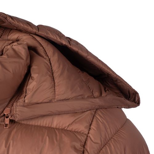 Jaqueta Feminina Blue Rose Puffer com Capuz Marrom