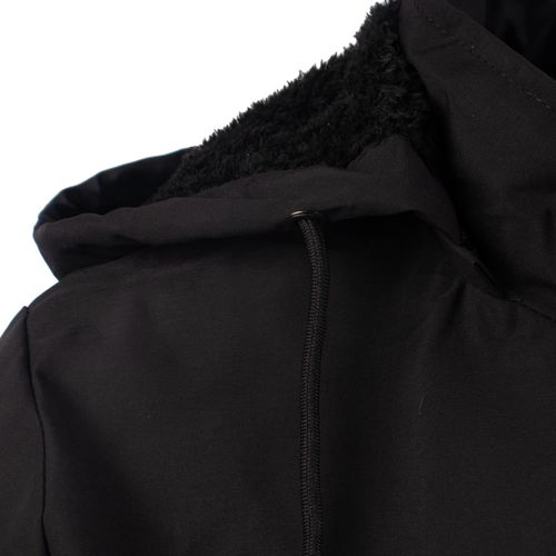 Jaqueta Feminina City Lady Parka Plus Size com Capuz Preto