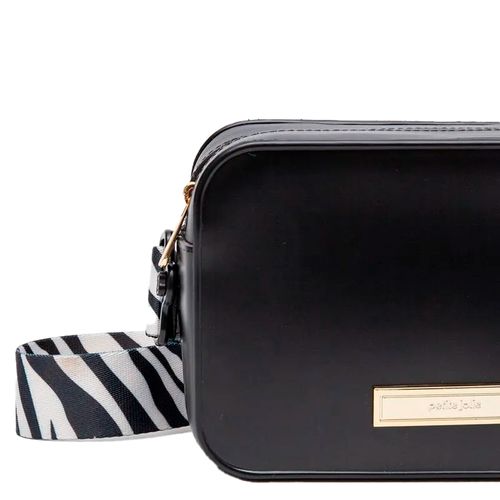 Bolsa Feminina Petite Jolie Tiracolo Pequena Zebrada Preto