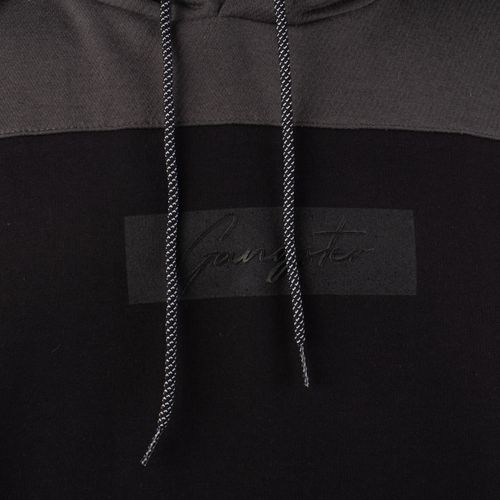 Moletom Masculino Gangster Plus Size Com Capuz Preto/Chumbo