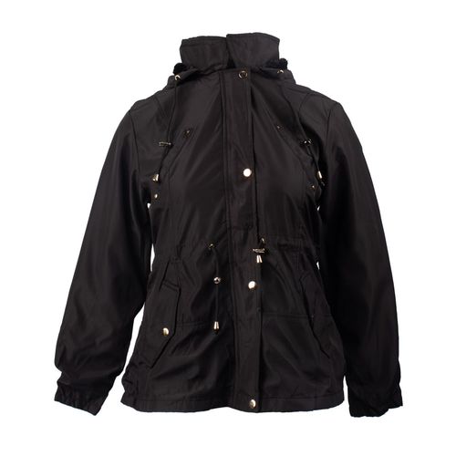 Jaqueta Feminina Sea Surf Parka Plus Size com Capuz Preto