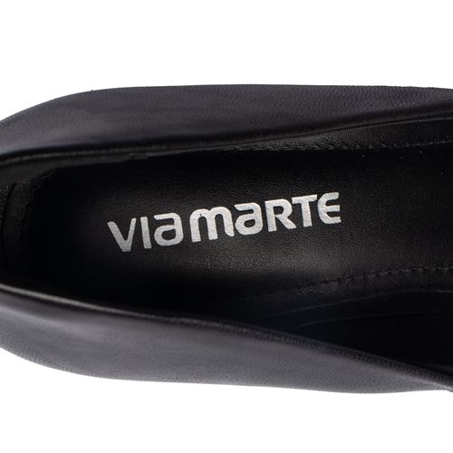 Scarpin Feminino Via Marte Salto Alto Bico Fino Preto