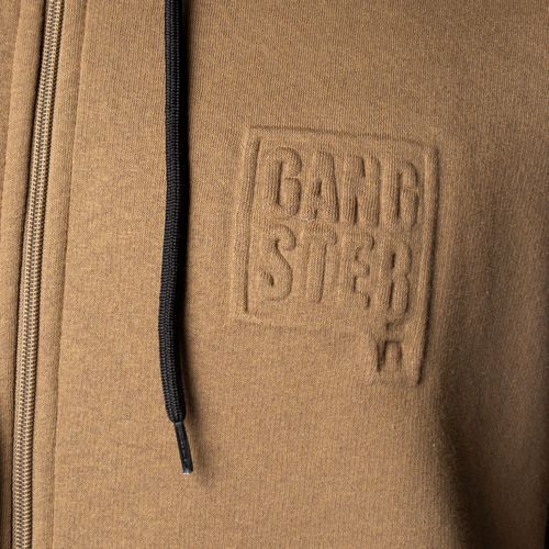 Casaco Masculino Gangster Capuz Logo Caqui