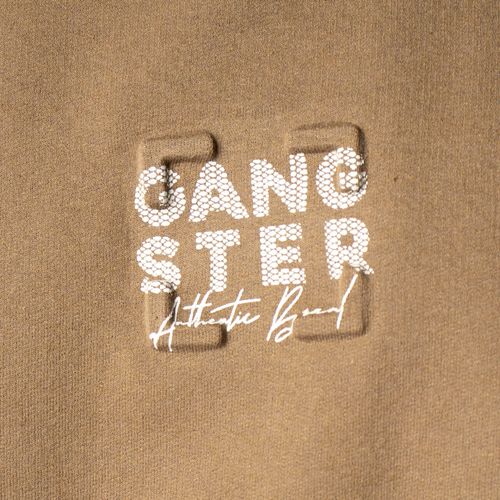 Moletom Masculino Gangster Estampa Lisa Costura Cáqui