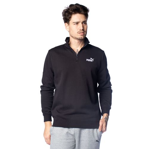 Moletom Masculino Puma Half-Zip Logo Gola Alta Preto