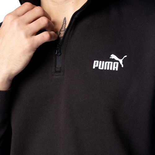 Moletom Masculino Puma Half-Zip Logo Gola Alta Preto