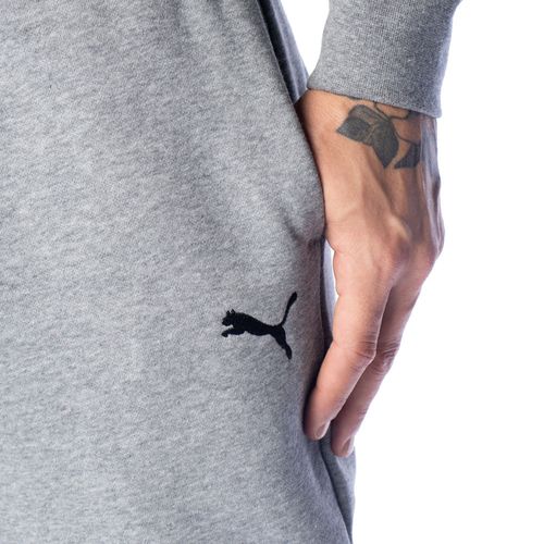 Calça Masculina Puma Jogger Leve Logo Bordado Cinza Claro