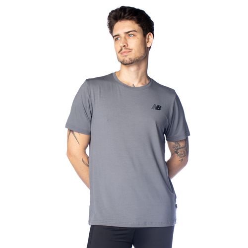 Camiseta Masculina New Balance Active Logo NB Dry Grafite