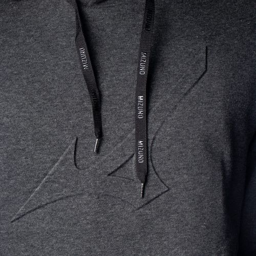 Moletom Masculino Mizuno Capuz Logo Relevo Mescla/Preto