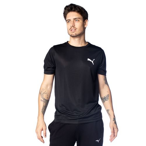 Camiseta Masculina Puma Logo Tecido Leve Preta
