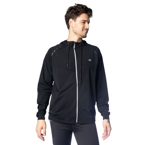 Corta Vento Masculina Ninety Eight Microfuros Zíper Preto