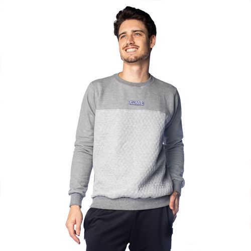 Moletom Masculino Gangster Bicolor Textura Cinza Claro