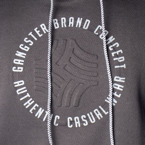Moletom Masculino Gangster Capuz Geométrica Cinza Escuro