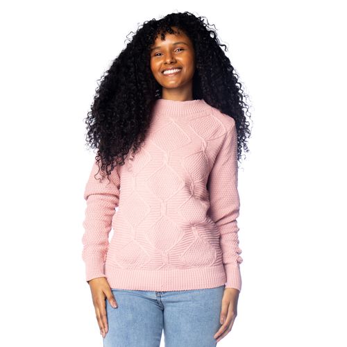 Blusa Feminina Oliveira Malhas Tricot Rosa