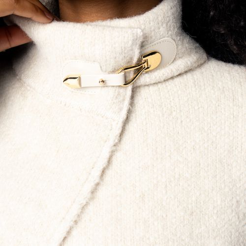 Capa Feminina Biamar Tricot Retangular Bege Claro