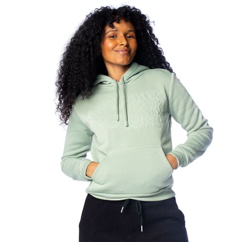 Moletom Feminino Sea Surf Capuz Estampa Relevo Verde Claro
