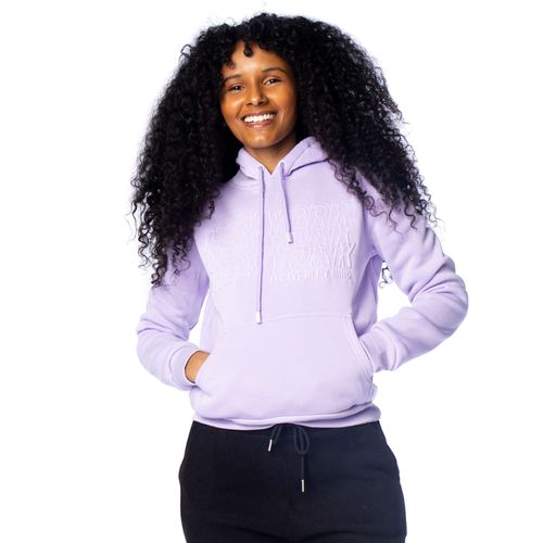 Moletom Feminino Sea Surf Capuz Estampa Relevo Lilás