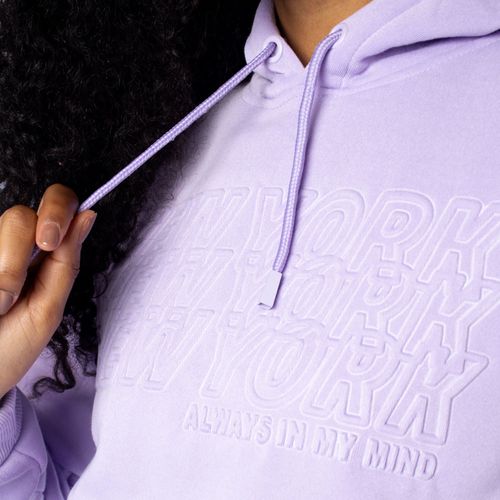 Moletom Feminino Sea Surf Capuz Estampa Relevo Lilás