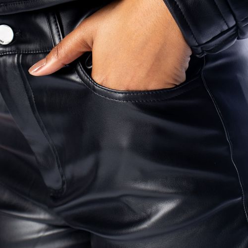 Calça Feminina Facinelli Slim Couro Sintético Preto