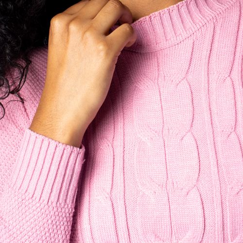 Blusa Feminina Oliveira Malhas Tricot Rosa